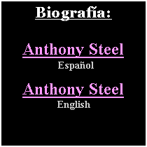 Cuadro de texto: Biograf�a:Anthony Steel Espa�olAnthony SteelEnglish
